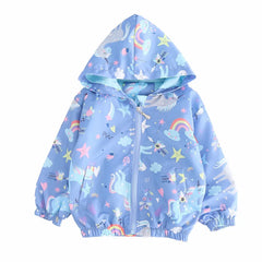 2023 Kid Autumn Jacket Coat Baby Girl Rainbow Unicorn Jackets Toddler Girls Clothes