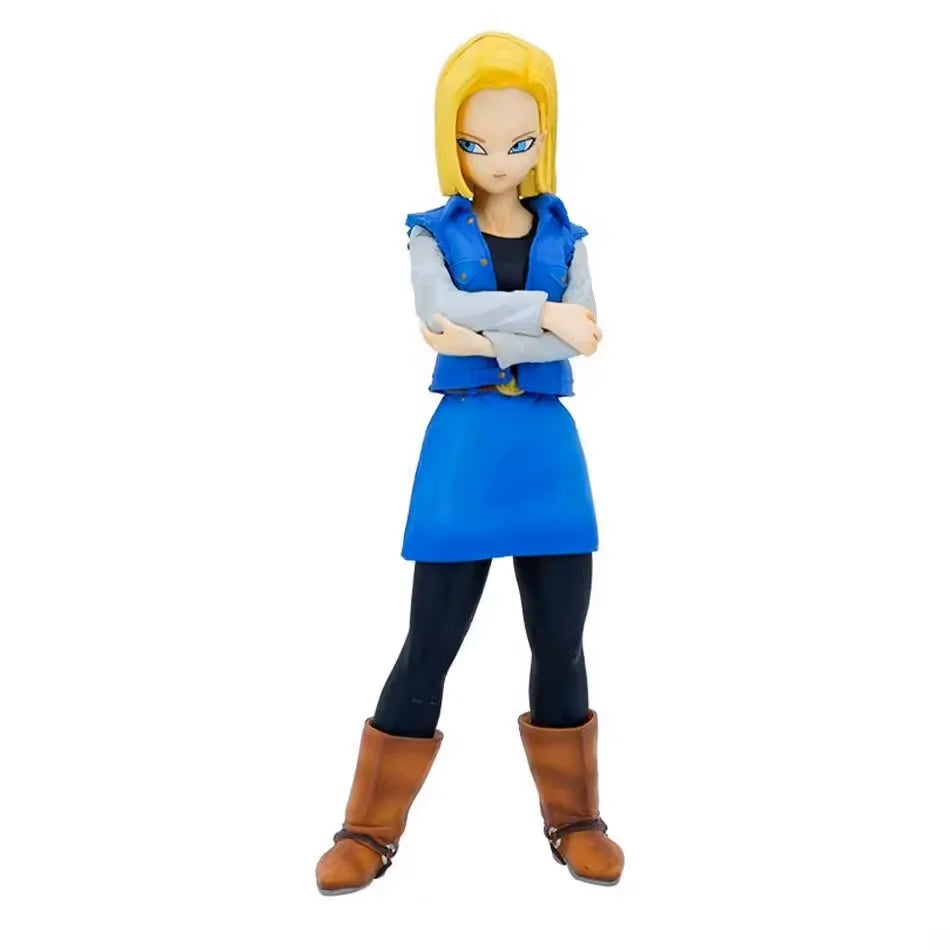 27CM Anime Dragon Ball Z Android 17 18 Figure Android 18 PVC Action Figures Collection Model Toys for Children Christmas Gifts