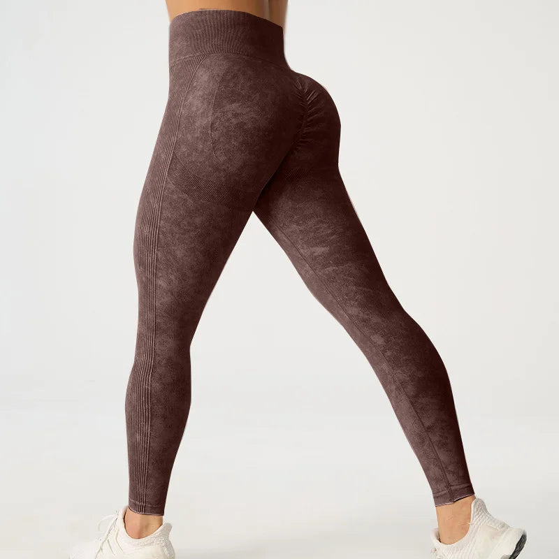 High Waisted Frosted Yoga Pants External Wear Hip Lifting Training Fitness Pants Tight