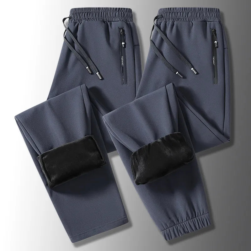 Men's Winter Warm Padded Sports Pants Waterproof Outdoor Rushing Pants Casual