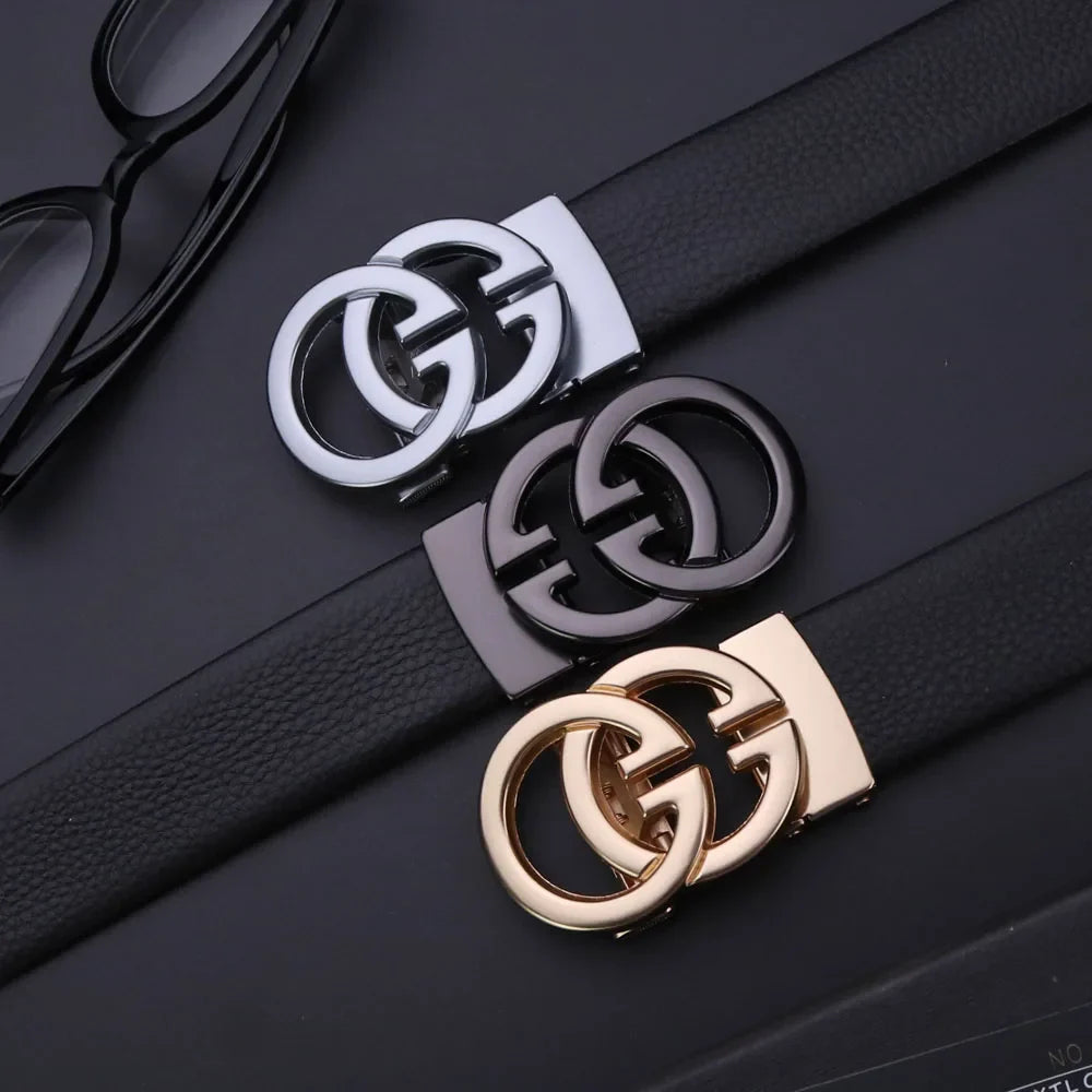 Luxury Brand Famous Genuine Leather Male Belts Business Men Belts for Pants Jeans Strap High Quality Designers Double G Buckle