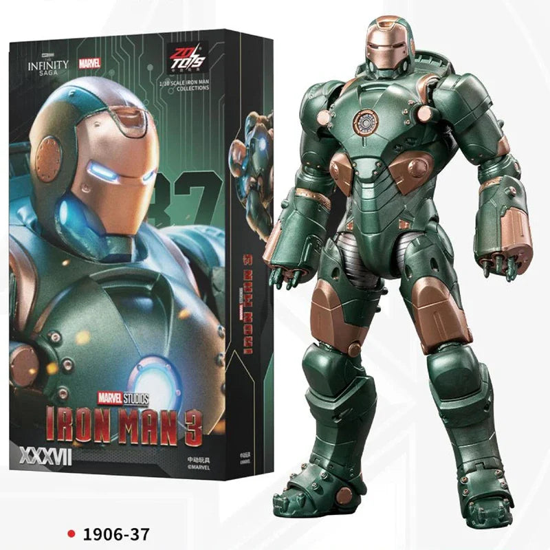ZD Toys Iron Man MK35 Red Snapper Action Figure Iron Man Mk41 Mk47 Tank MK24 MK22 1/10 Scale Iron Man Collections Gift