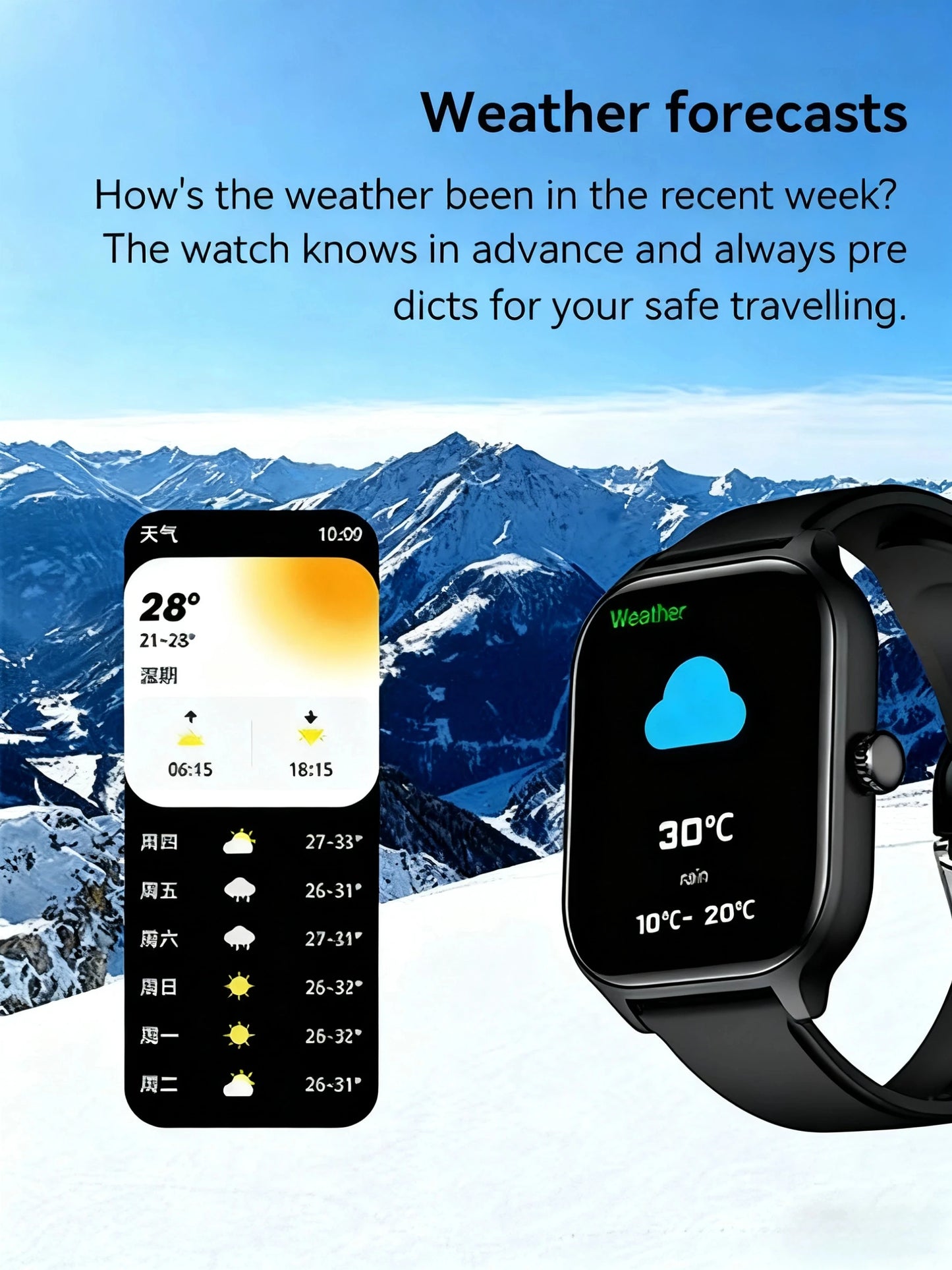 PHONEPACE  C20 Smartwatch 1.77-inch HD Display Bluetooth Call Message Alert Sports Mode Smartwatch For Men Women
