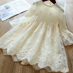 Kids Dresses For Girls Flower Lace Tulle Dress Wedding Little Girl Ceremony Party