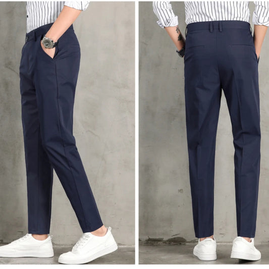 Spring Thin Suit Pants Men's Slim Fit Business Casual Pants Drape Stretch Men's