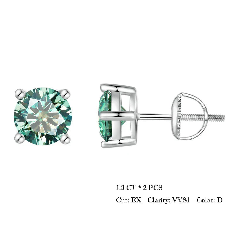 BAMOER 4 Prongs Moissanite Earrings for Women Solid 925 Sterling Silver 2CT VVS1 Lab Diamond Sparkling Classic Wedding Jewelry