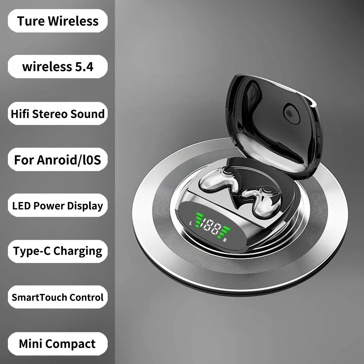 Wireless Sports Bluetooth Headphones Highend Tws Dual Ear Sleep In Ear Md538 Mini Painless Call Noise Cancelling Thin Headphones
