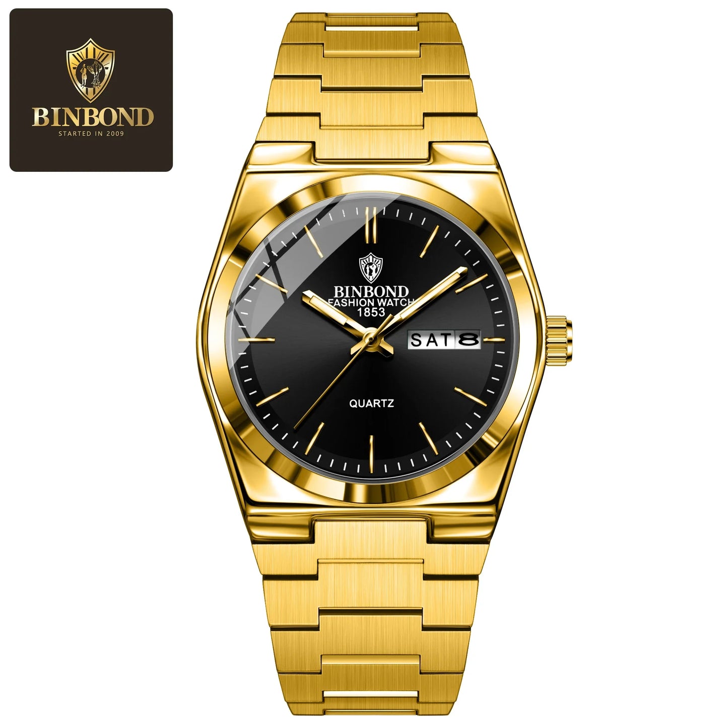 BINBOND 103 Business Women's Quartz Watch Waterproof Double Calendar Night Light Non Mechanical Ultra Thin Women's Quartz Watch