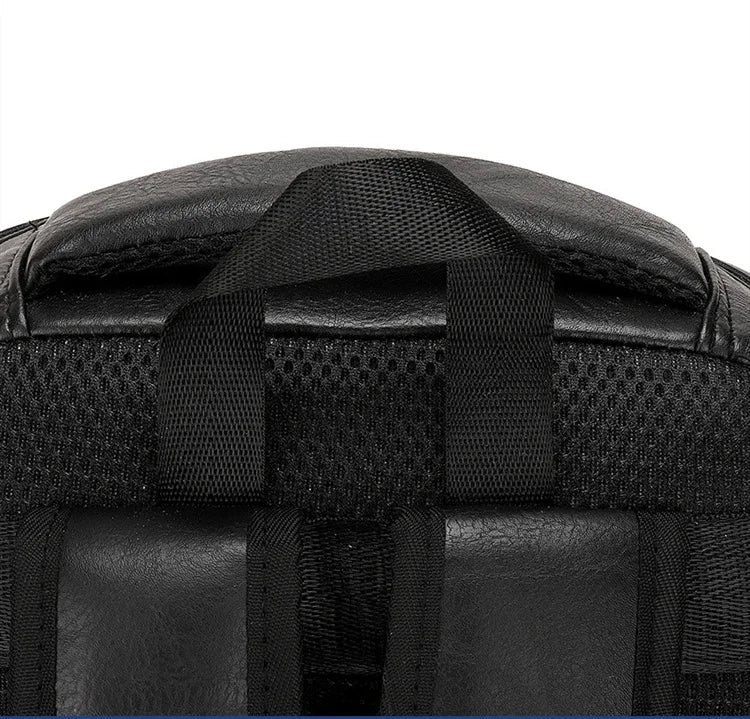 High QualityUSBCharging Backpack MenPULeather Large Capacity Computer Backpack School Backpack for Teenage Boys
