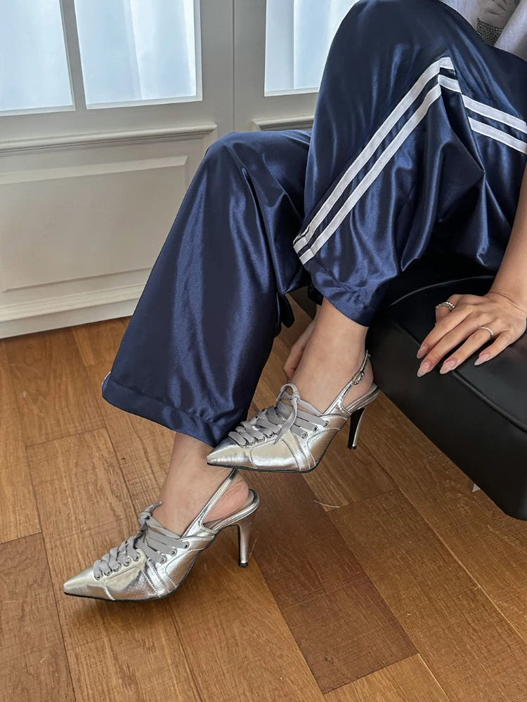 Y2k Casual Striped Sweatpants Women Korean Style Wide Leg Joggers Classic