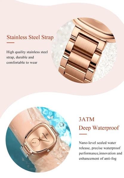 POEDAGAR Luxury Elegant Watch For Woman Waterproof Stainless Steel Quartz Women's Watches Simple High Quality Ladies Wristwatch