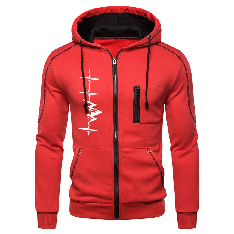 High Quality Autumn Winter Outdoors Hoodie Daily Men's Clothing Jogging Casual Sports Single Piece Zipper Jacket and Sport Pants