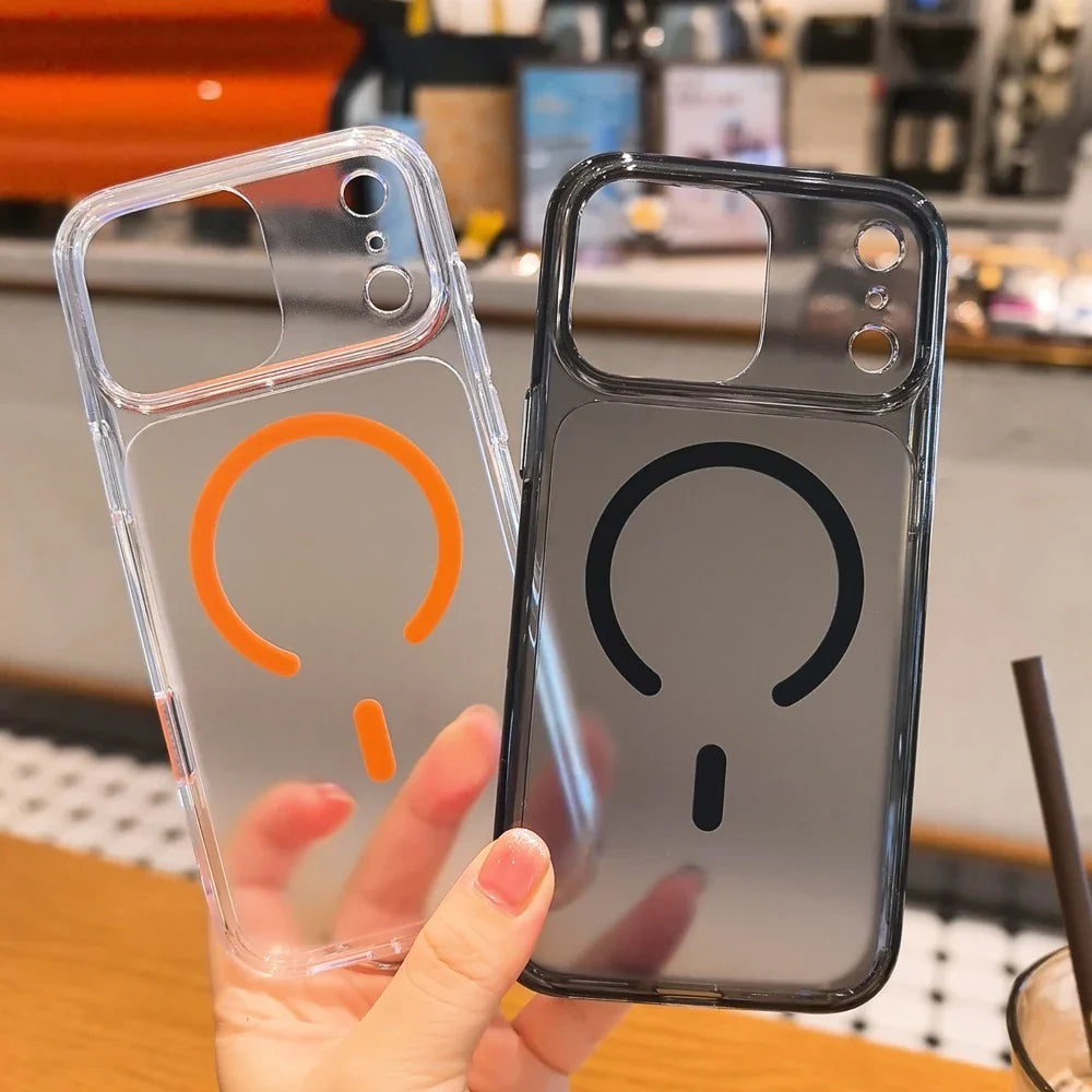 Matte Translucent PC+TPU Original Magsafe Case For iPhone 17Pro 17Air 17Pro Max Active Camera Button Wireless Charge Hard Cover