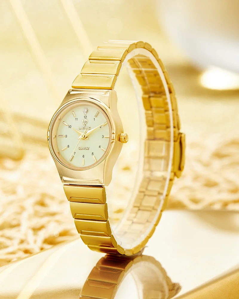 LIEBIG Japan Quart Movement Women Mens Watches Luxury Stainless Steel Female Ladies Golden Wristwatch Clock Relogio Feminino