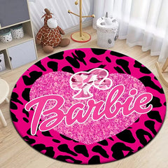 Fashion Barbie Cartoon print Round Carpet for Living Room Rugs Camping Picnic Mats