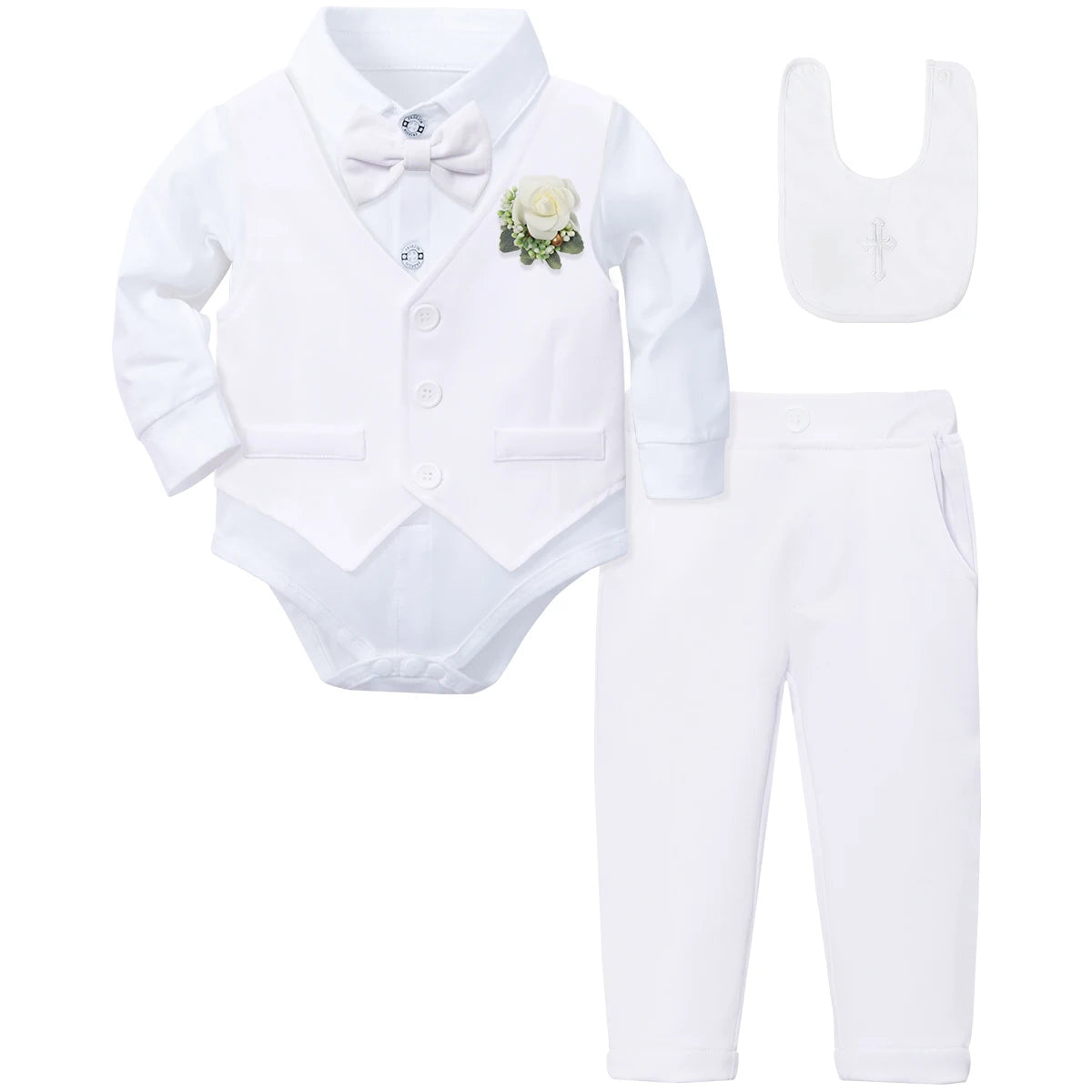 Outfit Boy Infant Baby Church Christening Suit Toddler White Blessing Set Newborn Easter Birthday Party Gift Clothes