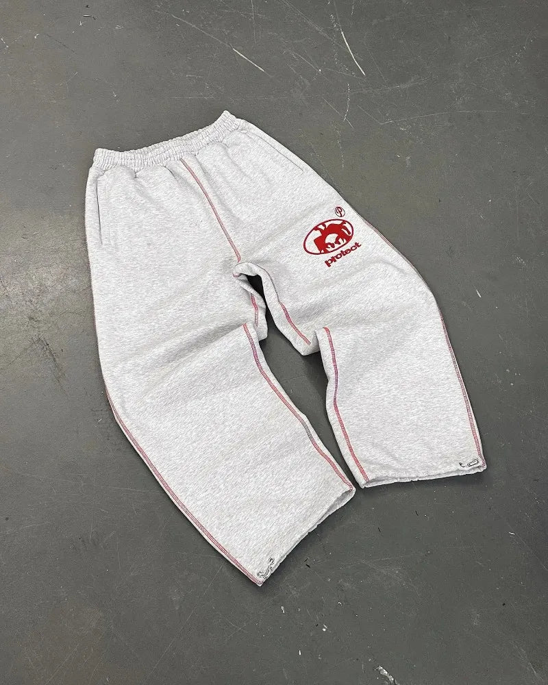 American fashion PROTECT Gothic letter embroidered sweatpants men