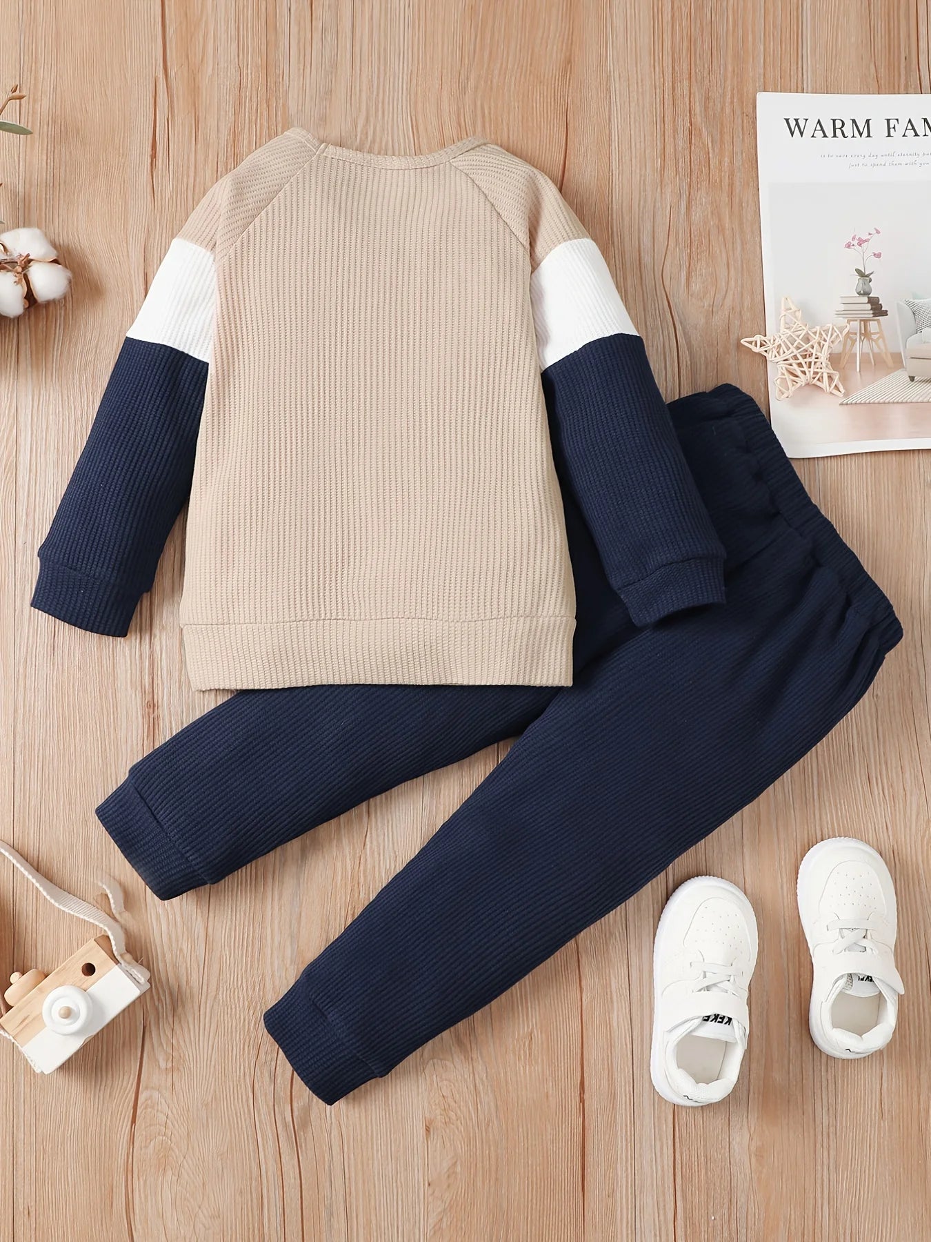Winter Newborn Infant Baby Boy Long Sleeve Knitted    Soft  Waffle  Letter Casual Fashion Baby Clothing