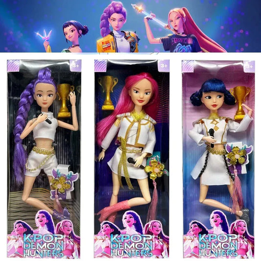 2025 Kpop Demon Hunters Live-Action Figure Toy Set with Theme Song Colorful Lights Action Figures for Fans And