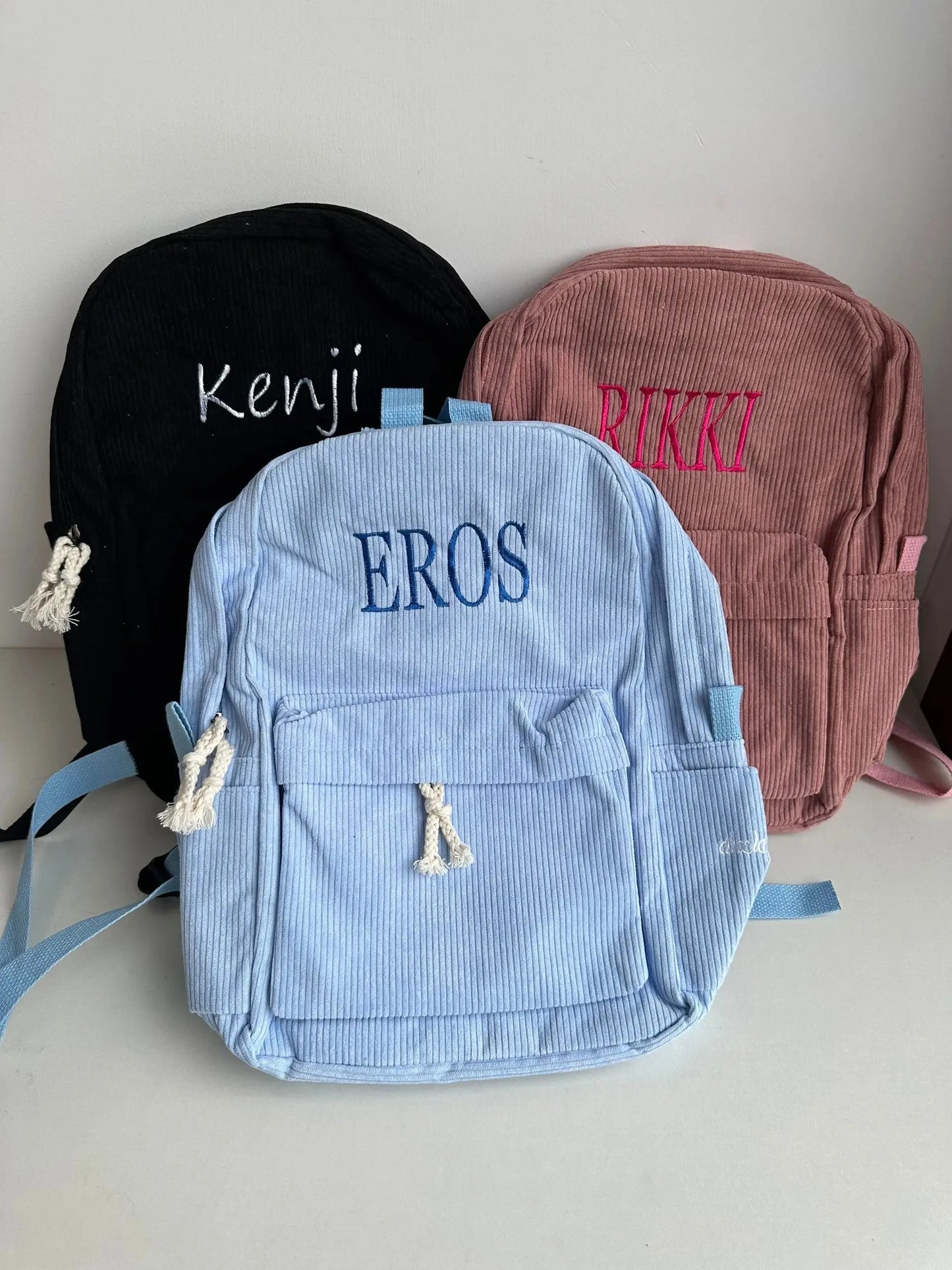 Kids School Bag Personalized Toddler Backpack Embroidered Name Child Corduroy Backpack Birthday Gift Laptop Bag Back to School
