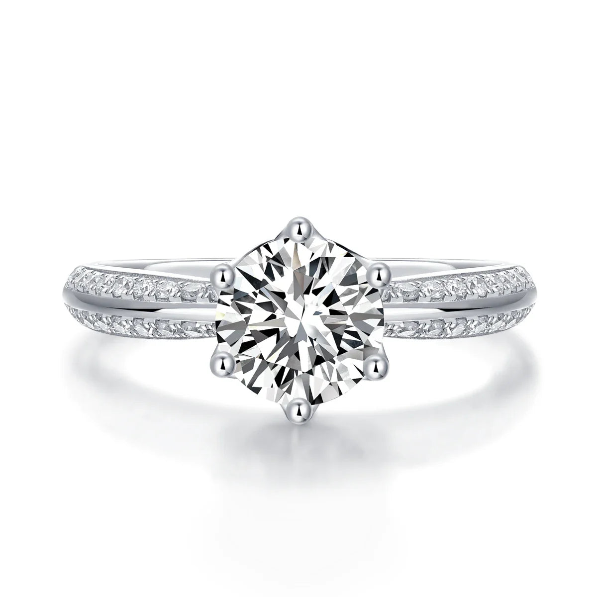 1pc 1ct 2ct 3ct Moissanite Ring 925 Sterling Silver 18K Gold Plated Elegant Gift Jewelry for Women Comes with GRA Certificate