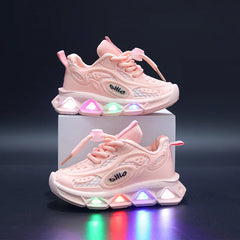 Boys and Girls Light Up Clunky Sneaker Small and Medium-sized Children's Soft