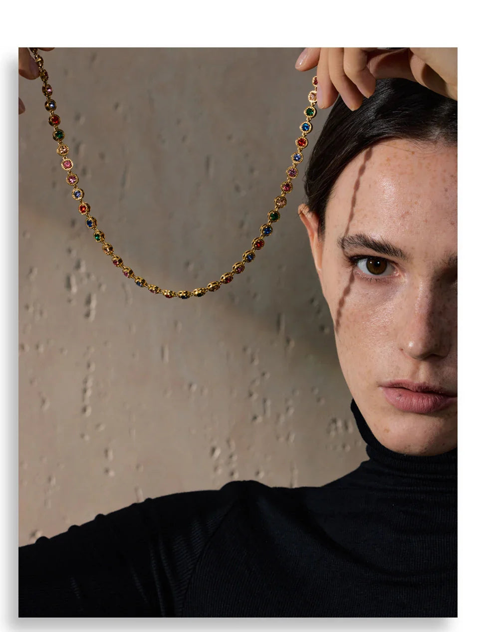 Yhpup Popular Shiny Cubic Zirconia Chain Luxury Necklace Bracelet Bangle Gold Color Platinum Plated Temperament Jewelry New