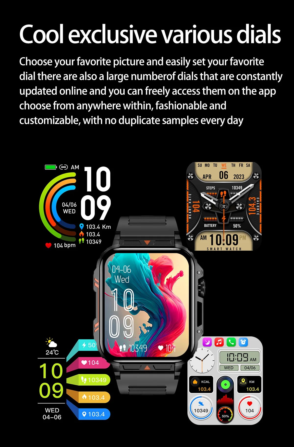 Military Men Smart Watch Health Monitor Wireless Call Smartwatch Fitness IP68 Waterproof Sports Watches for Women Android 2025