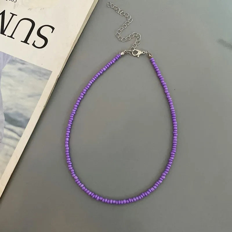 New Seed Beads Bohemia  Choker Chain Fashion  Charm Collar Colorful Handmade Colar Collar Necklace Jewelry Femme