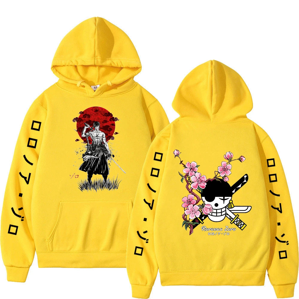 Japanese Anime One Piece Luffy Roronoa Zoro Sanji Harajuku Hoodies Men's Women