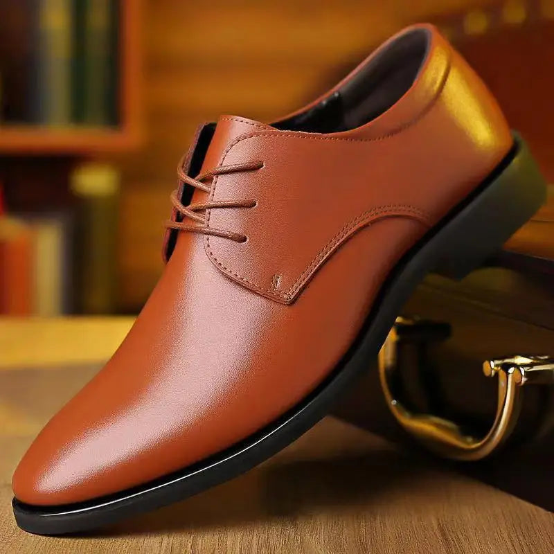 TAFN Leather shoes for men, spring and autumn, British business and leisure formal attire, and elevated youth leather shoes