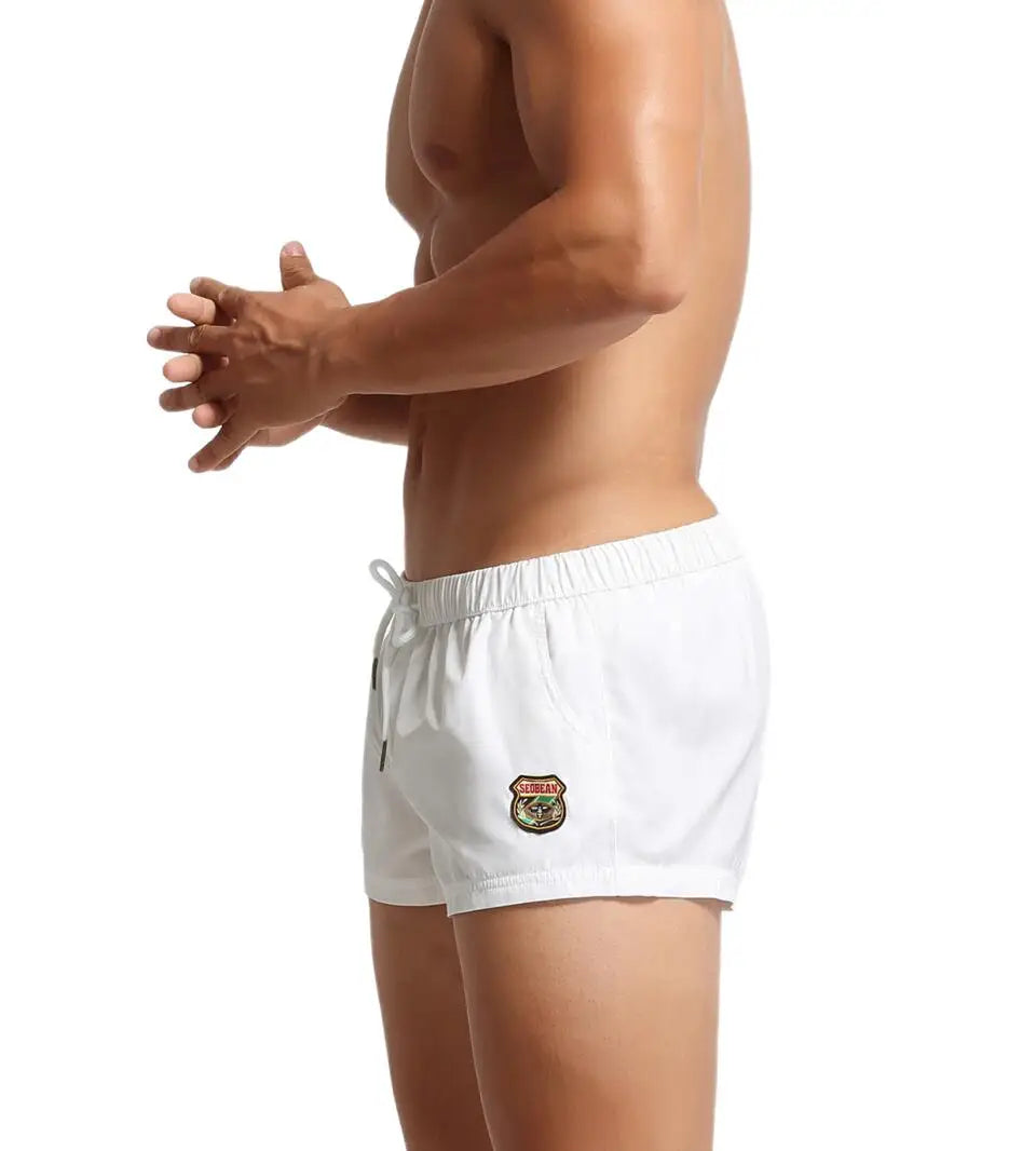 SEOBEAN Men's Summer Beach Shorts Swimwear Trunks Board Short Pants Male Gym Shorts Swim Surf Fitness Quick Dry Shorts