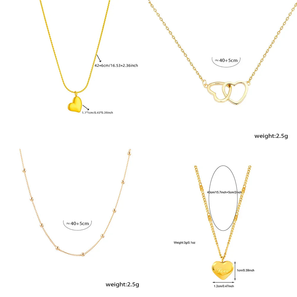 DIEYURO 316L Stainless Steel Simple Heart Love Circular Tassel Necklace Lady Trend Fashion Clavicle Chain Jewelry Glamorous Gift