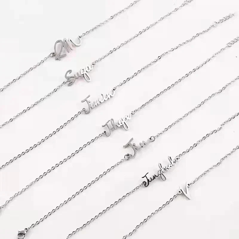 Kpop Member Name Titanium Steel Bracelet Suga Jimin Jin Jungkook V RM Letters Celebrity Jewelry Accessories Gift