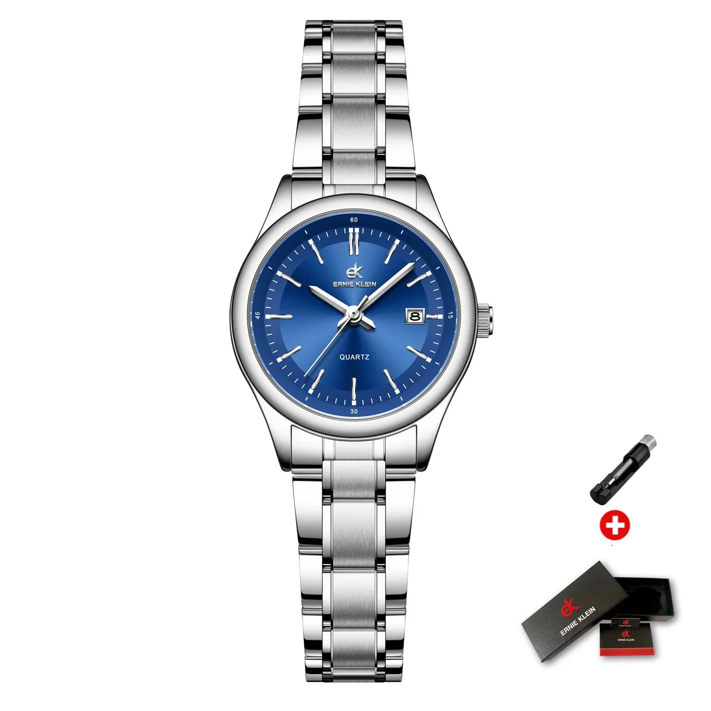 ERNIE KLEIN Women’s Watch Luxury Gold Watch OriginalDate Week Stainless Steel Waterproof Luminous Elegant Dress Ladies' Watches