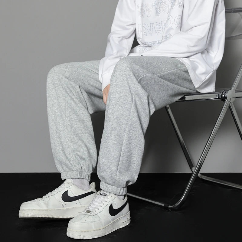 Sports Pants Mens Autumn Loose Gray Baggy Pants Jogger Hombre Fashion Knitted Pants