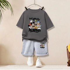 Autumn Baby Girl Boy Clothes Set Children Disney Family Printing Sweatshirt Top and Pants Bottom 2Pcs Suit Kid Cotton Tracksuit