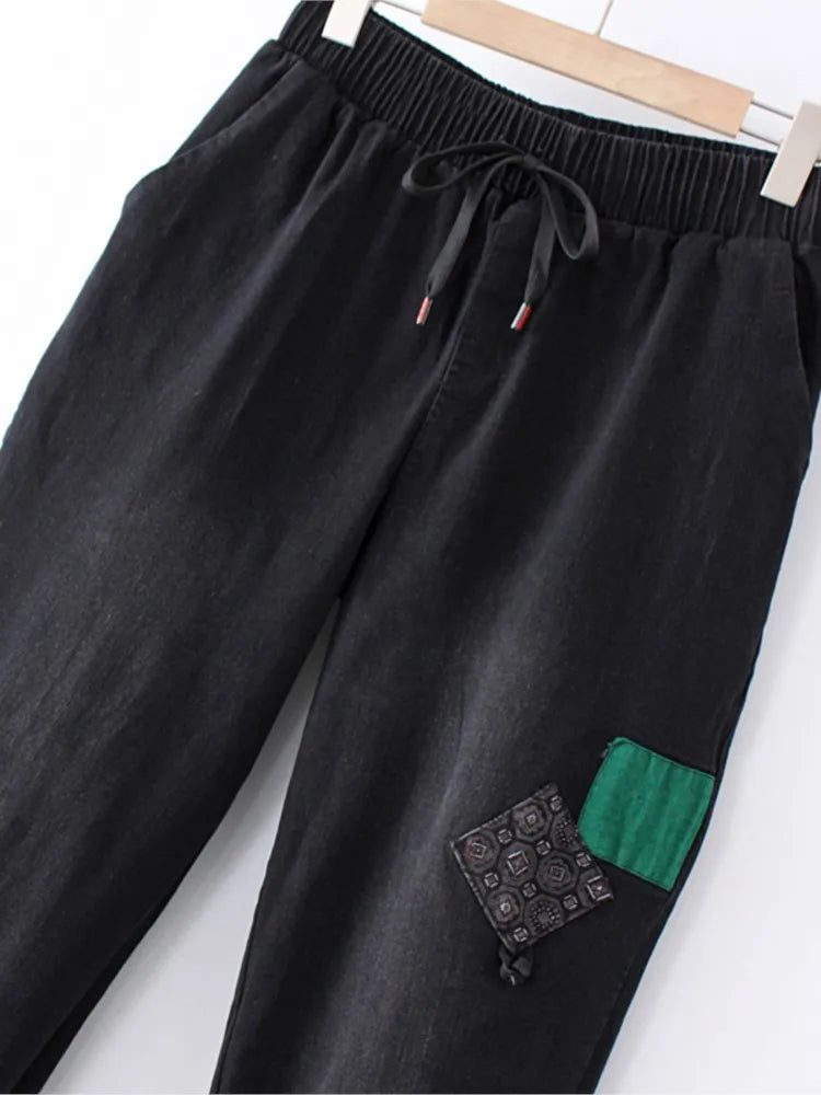 Women's Clothing Plus Size Jeans Spring Autumn Fashion High Waist Stretch Denim