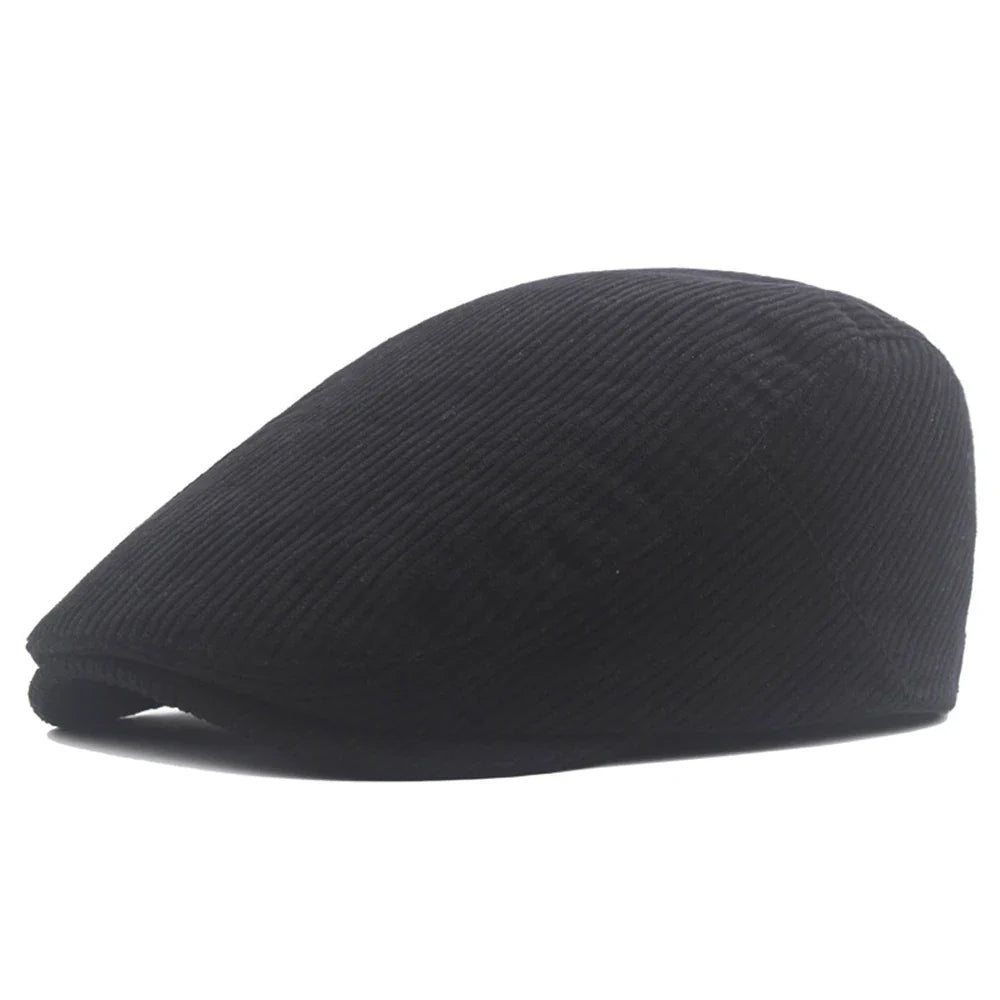 Corduroy Men Hats For Male Retro Berets Seasons Casual Flat Cap Fashion Dad Hats Unisex Bonnet Gorros Hombre Retro Artist Hat