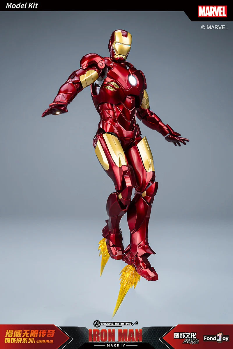 NEW Original Fondjoy Anime Figure Iron Man MK4 Model Kit 1/12 Infinity Saga Ironman Mark 4 Assembly ABS Joint Movable Kid Toys