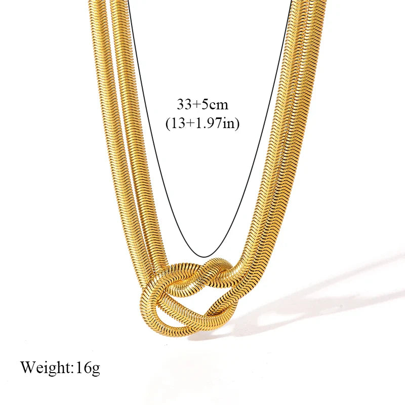 EILIECK 316L Stainless Steel Metal Chain Necklace For Women Fashion 18K Gold Plated Neck Chain Waterproof Jewelry Lady Gift