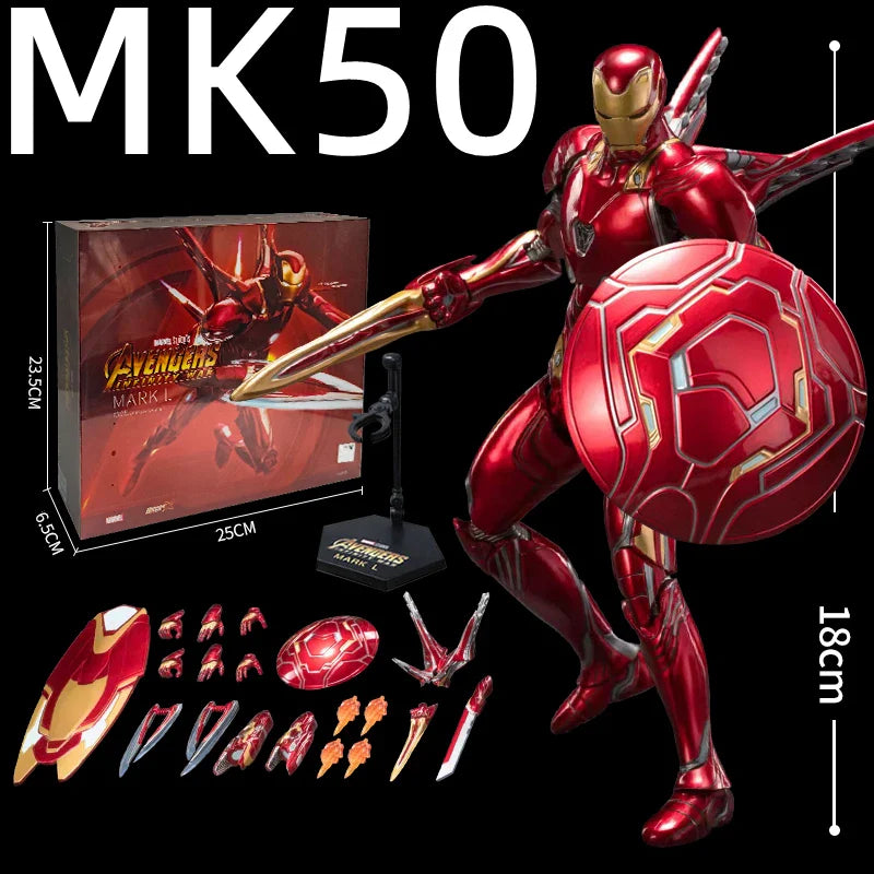 ZD Original Iron Man MK30 Blue Steel 1/10 Iron Patriot MK3 Marvel legends War Machine 10th Anniversary Action Figure Model Gift