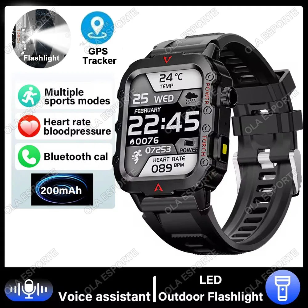 EGC+PPG GPS Sports Fitness Tracker Smartwatch Men 2.01Inch Touch Screen Health Monitoring Bluetooth Call Smart Watch For Android