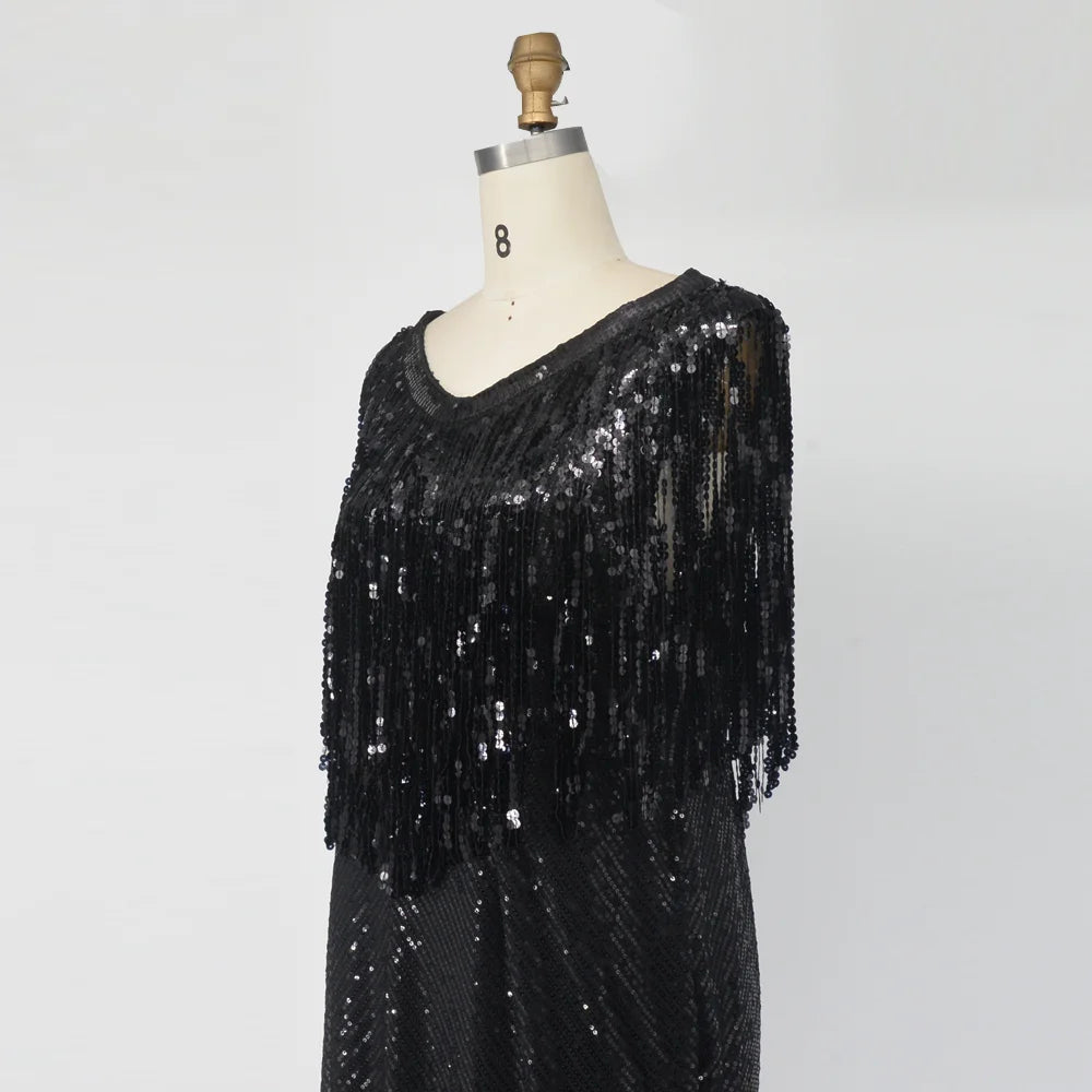 Evening wear Dresses: Women Sequin Tassel Elegant Dresses
