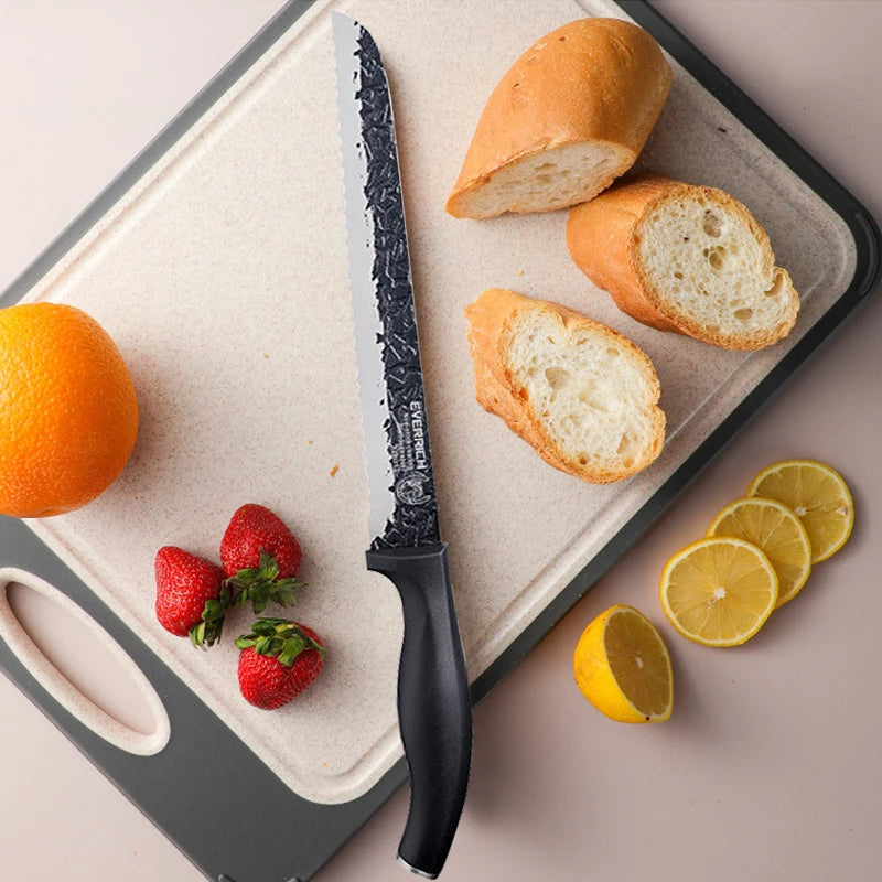 Hammer Pattern Kitchen Knives Set Stainless Steel Chef Knife Non-stick Slicing Sharp