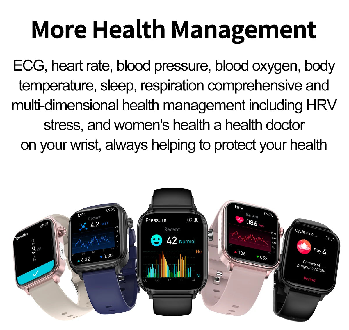 2026 New ECG+PPG Smart Watch Women Heart Rate Blood Lipid Uric Acid Women Menstrual Health Tracker Smartwatches For Android iOS