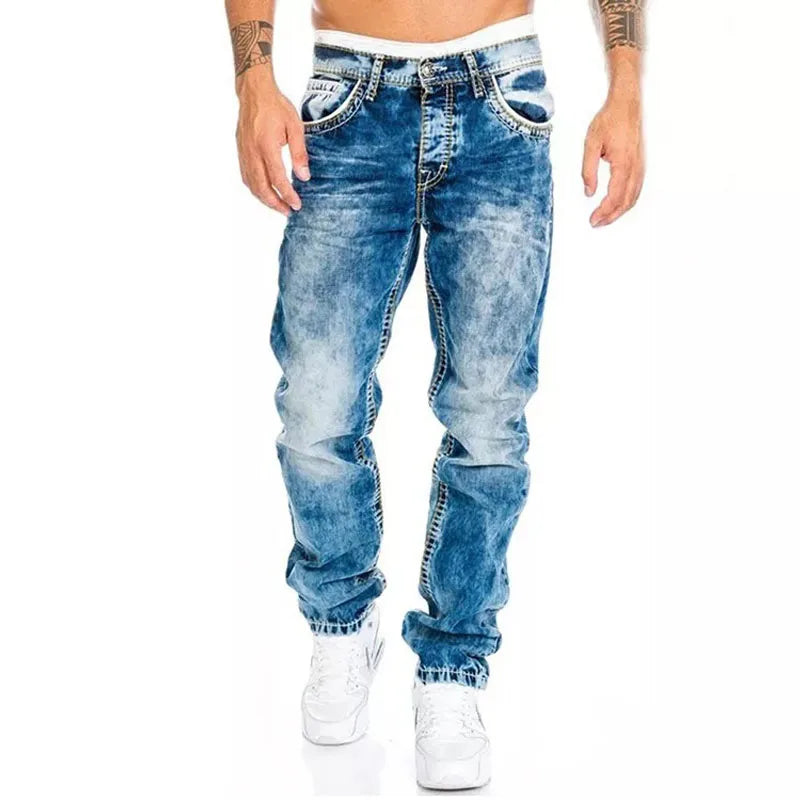 Mens Jeans Brands Straight Stretch Slim Jean Homme Pantalones Hombre Casual Pants