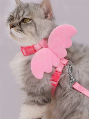 1 Pc Pet Leash Angel Wings Rabbit Leash Cat Leash Retractable Adjustable Length