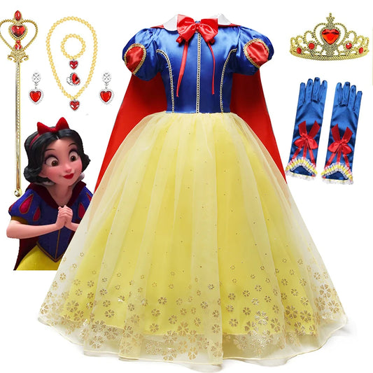 Fancy Snow White Princess Dress Girls Birthday Party Costume Children Carnival Snow