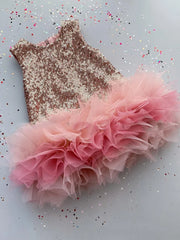 Kids Girl Sequined Dress Young Girls Sleeveless Patchwork Tutu Dresses Children